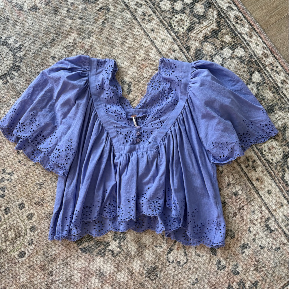 Free People Eyelet Lace Top